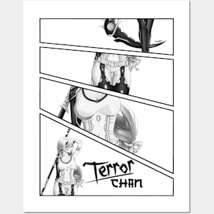 Terror-Chan Manga Panel B&W Posters and Art